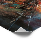 Manhattan New York City Abstracte Olie Schilderij Poster (Hoek)