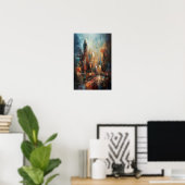 Manhattan New York City Abstracte Olie Schilderij Poster (Thuiskantoor)