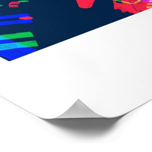 Manhattan New York City Abstracte roze kaart Poster (Hoek)