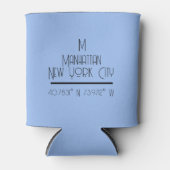 Manhattan New York City coördinaten Blikjeskoeler (Voorkant)