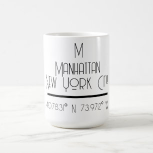 Manhattan New York City coördinaten Koffiemok
