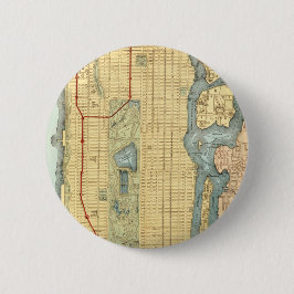 Manhattan New York City Map Ronde Button 5,7 Cm