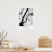Manhattan New York City Modern Monochrome Map Poster (Keuken)
