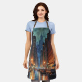  Manhattan New York City Night Painting Schort (Gedragen)