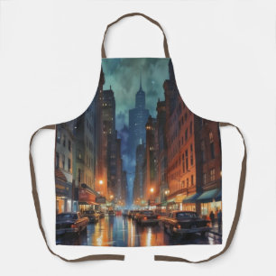  Manhattan New York City Night Painting Schort