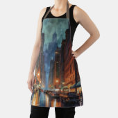  Manhattan New York City Night Painting Schort (Insitu)