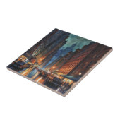  Manhattan New York City Night Painting Tegeltje (Zijkant)