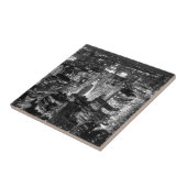 Manhattan New York City Night Zwart-wit Tegeltje (Zijkant)