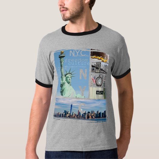 Manhattan New York City Nyc Liberty Statue Ny T-shirt (Voorkant)