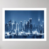 Manhattan New-York City Panoramic Uitzicht Wood Po Poster (Voorkant)