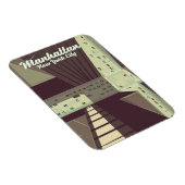 Manhattan New York City Reisposter. Magneet (Rechterzijde)