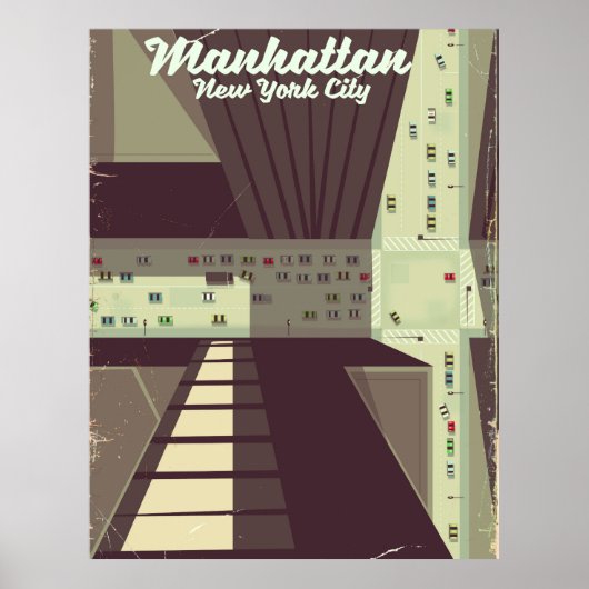 Manhattan New York City Reisposter. Poster (Voorkant)