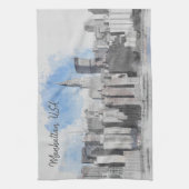 Manhattan New York City Skyline Keuken Handdoek (Verticaal)