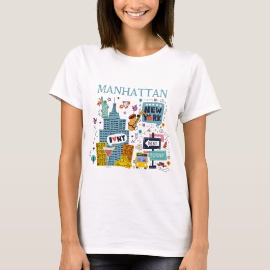 Manhattan New York City T-Shirt (Voorkant)