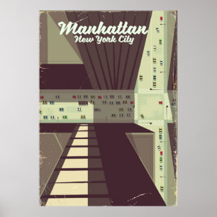 Manhattan New York City Travel poster. Poster