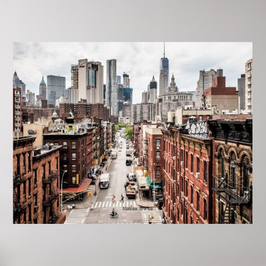Manhattan, New York cityscape foto Poster (Voorkant)