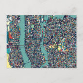Manhattan New York Map Briefkaart (Voorkant)
