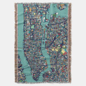 Manhattan New York Map Deken (Voorkant Verticaal)