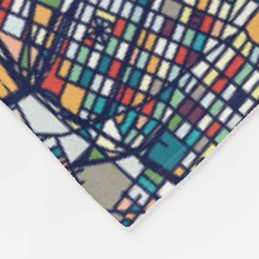 Manhattan New York Map Fleece Deken (Hoek)