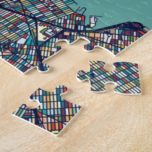 Manhattan New York Map Legpuzzel (Zijkant)