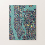 Manhattan New York Map Legpuzzel (Verticaal)
