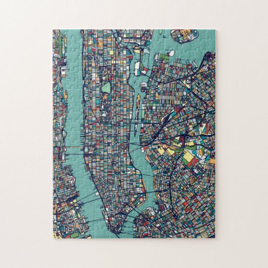 Manhattan New York Map Legpuzzel (Verticaal)