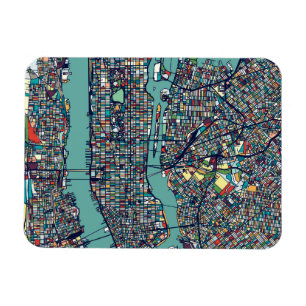 Manhattan New York Map Magneet