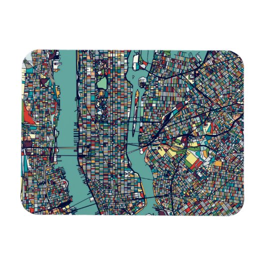 Manhattan New York Map Magneet (Horizontaal)