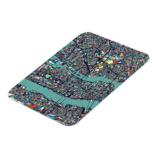Manhattan New York Map Magneet (Linkerzijde)