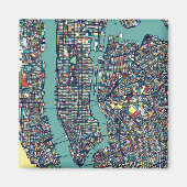 Manhattan New York Map Magneet (Voorkant)