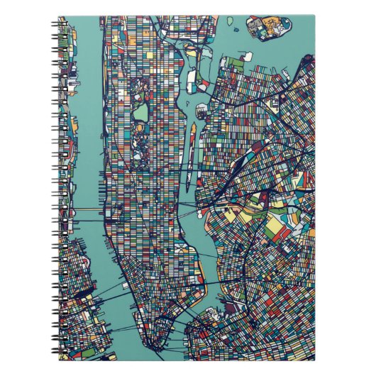 Manhattan New York Map Notitieboek (Voorkant)