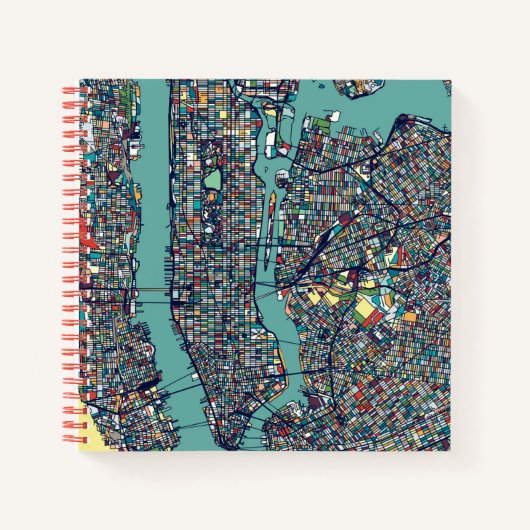 Manhattan New York Map Notitieboek (Voorkant)