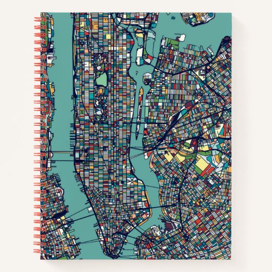 Manhattan New York Map Notitieboek (Voorkant)
