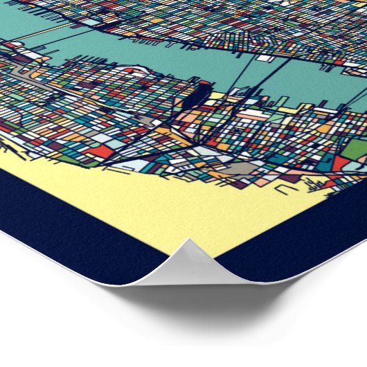 Manhattan New York Map Poster (Hoek)