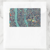 Manhattan New York Map Rechthoekige Sticker (Tas)