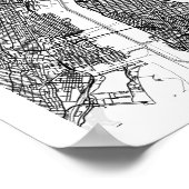 Manhattan New York Minimal Modern Street Map Poster (Hoek)