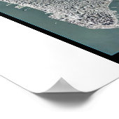 Manhattan, New York (NY) van ruimtesatellietpost Poster (Hoek)