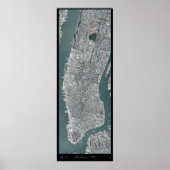 Manhattan, New York (NY) van ruimtesatellietpost Poster (Voorkant)
