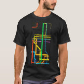 Manhattan New York Nyc Subway Map Retro Rail Trans T-shirt (Voorkant)