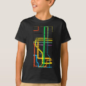 Manhattan New York Nyc Subway Map Retro Rail Trans T-shirt (Voorkant)