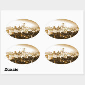 Manhattan New York Oval Sticker (Vel)