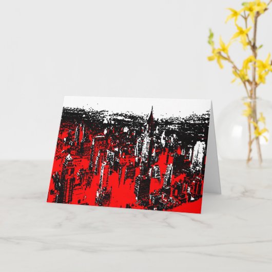 Manhattan New York Pop Art Modern Kaart (Gele Bloem)