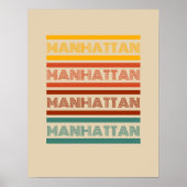 Manhattan New York, Retro Design Poster (Voorkant)