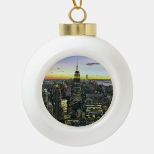 Manhattan New York 's nachts Keramische Bal Ornament