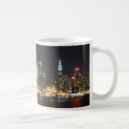 Manhattan New York skyline nacht Koffiemok
