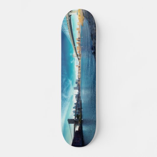 Manhattan New York Skyline van East River Persoonlijk Skateboard (Voorkant)