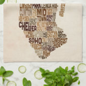 Manhattan New York Typografiekaart Theedoek (Gevouwen)