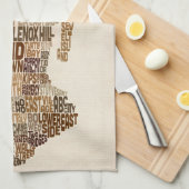 Manhattan New York Typografiekaart Theedoek (Quarter Fold)