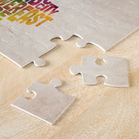 Manhattan New York Typografische Map Legpuzzel (Zijkant)