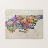 Manhattan New York Typografische Map Legpuzzel (Horizontaal)